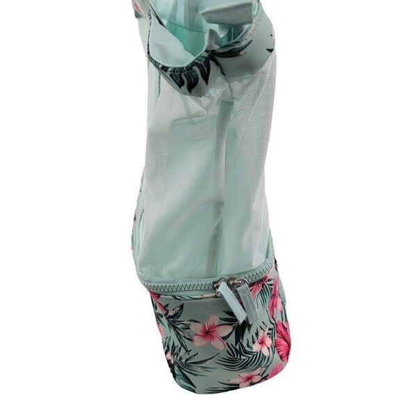 Tropical Print Beach Tote Bag with Zip Bottom - Picture 3 of 15